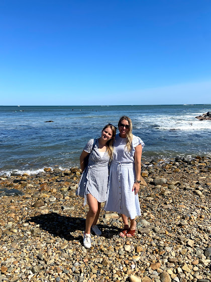 Weekend in The Hamptons: Two girls on beach in Montauk, New York