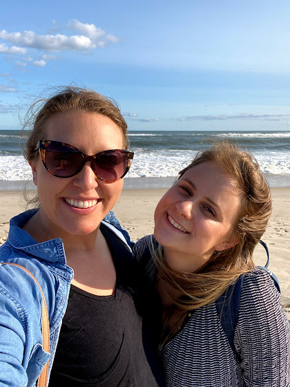 Weekend in The Hamptons: Two girls at Cooper's Beach in Southampton, New York