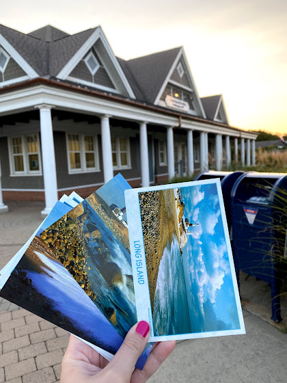 Weekend in The Hamptons: Post cards being mailed at Southampton post office